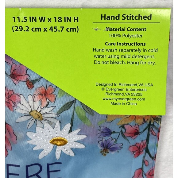 Meadow Creek Embroidered Yard Flag Wildflowers Home 11.5x18 Multicolor Home NEW - Picture 6 of 6
